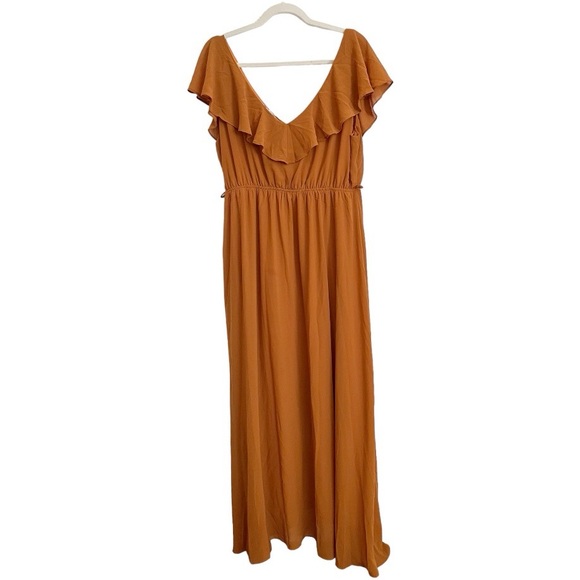 NWT Baltic Born Katya Ruffle Faux Wrap Maxi Dress in Amber Plus Size XXL - Picture 4 of 14